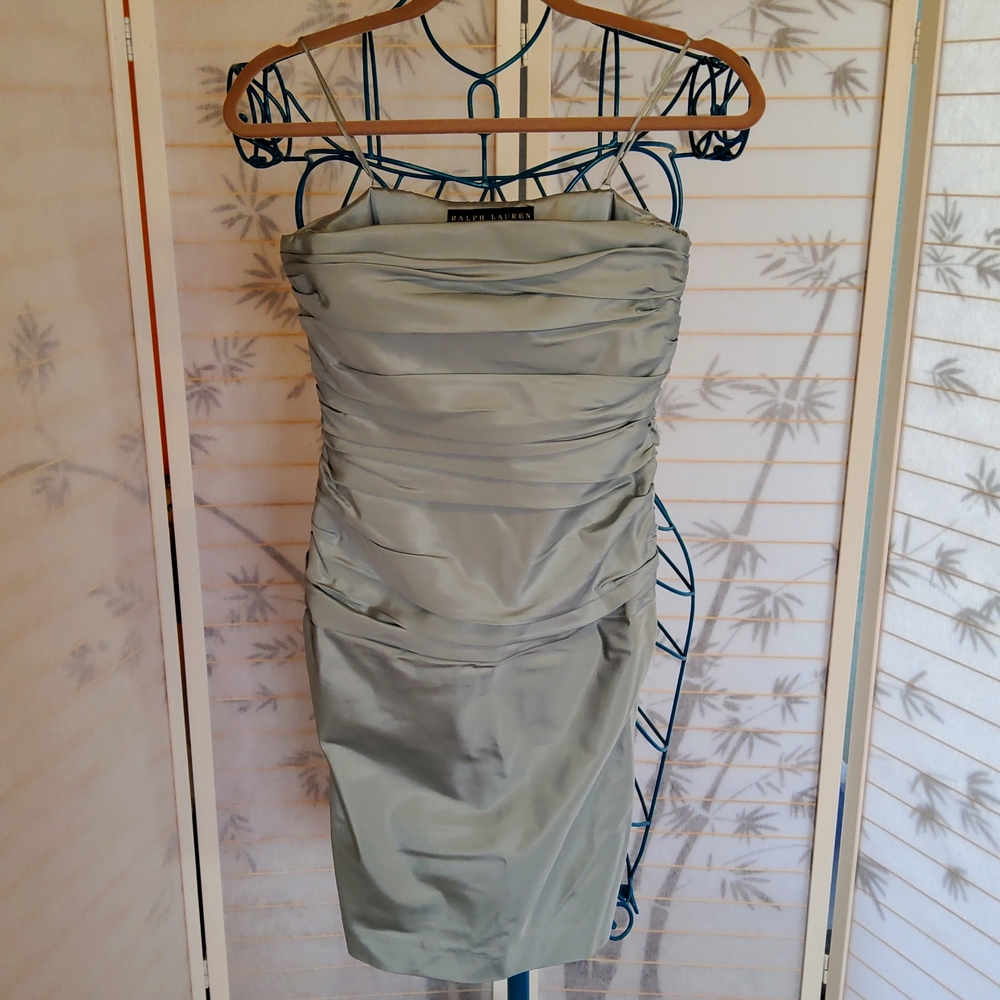 Ralph Lauren womens blue cocktail dress